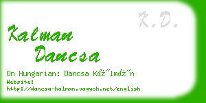 kalman dancsa business card